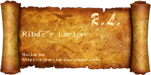 Ribár Larion névjegykártya